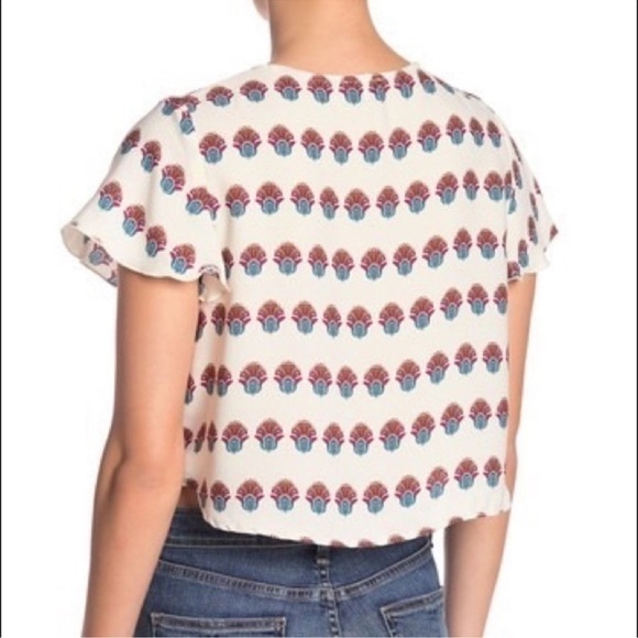 Women’s Show Me Your MuMu Oasis Lace-Up 100% Polyester Cropped Top Size Large - Picture 2 of 8